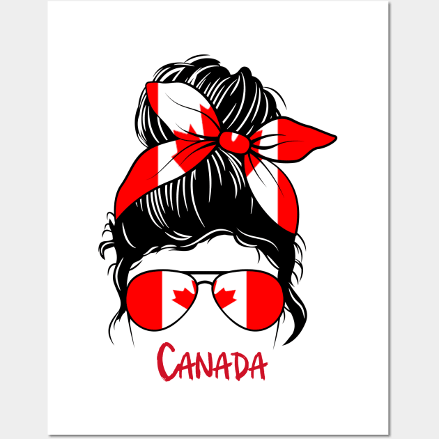 Canadian Girl, Canadian girlfriend, Canada Messy bun Wall Art by JayD World